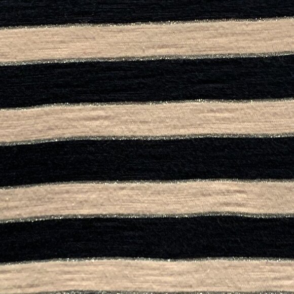 Talbots Metallic Stripe Slub Cotton Blend Relaxed Tee Top Plus Sz 3X #99G - Picture 5 of 8